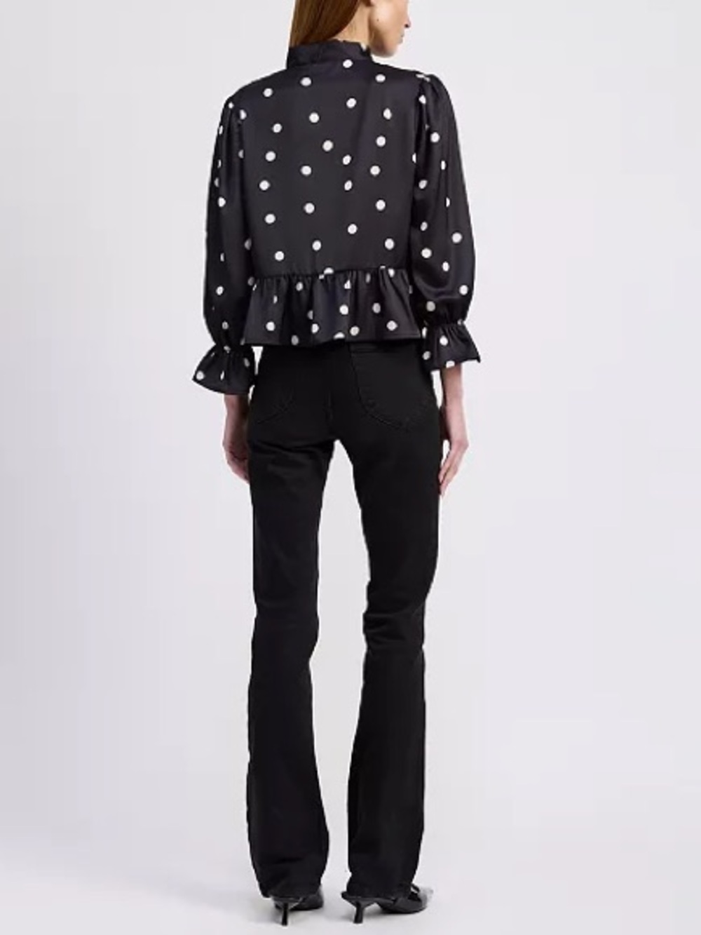 NWT En Saison Floretta Playful Polka
Dots Long Sleeve Bow Tie Blouse - Picture 3 of 7